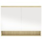 vidaXL Spiegelschrank fürs Bad 80x15x60 cm MDF Weiß und Eiche-Optik vidaXL Spiegelschrank fürs Bad 80x15x60 cm MDF Weiß und Eiche-Optik