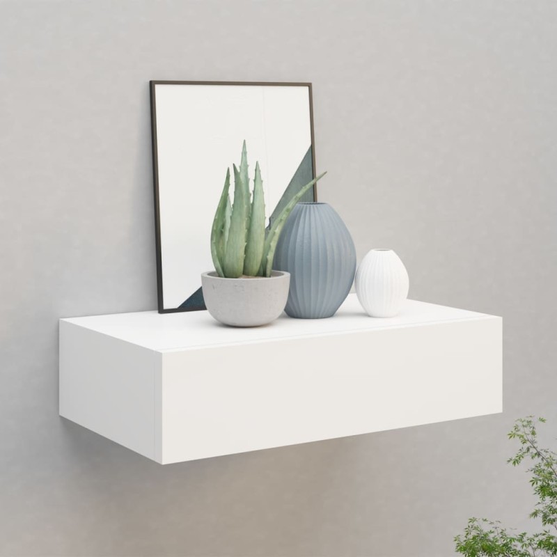 vidaXL Wand-Schubladenregal Weiß 40x23,5x10 cm MDF vidaXL Wand-Schubladenregal Weiß 40x23,5x10 cm MDF