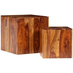vidaXL Couchtisch-Set 2-tlg. Massivholz 40 x 40 x 40 cm