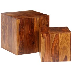 vidaXL Couchtisch-Set 2-tlg. Massivholz 40 x 40 x 40 cm