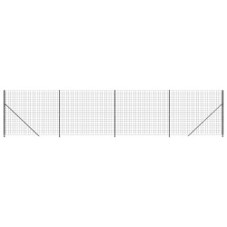 vidaXL Maschendrahtzaun mit Bodenflansch Anthrazit 1,8x10 m