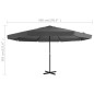 vidaXL Sonnenschirm mit Aluminium-Mast 500 cm Anthrazit vidaXL Sonnenschirm mit Aluminium-Mast 500 cm Anthrazit