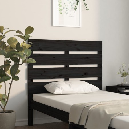 vidaXL Bett-Kopfteil Schwarz 100x3x80 cm Massivholz Kiefer