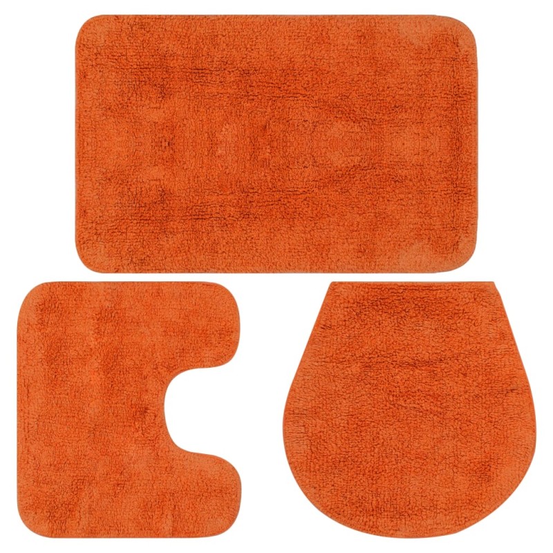vidaXL Badematten-Set 3-tlg. Stoff Orange vidaXL Badematten-Set 3-tlg. Stoff Orange