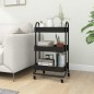 vidaXL 3-Etagen-Wagen Schwarz 43x34x79 cm Stahl vidaXL 3-Etagen-Wagen Schwarz 43x34x79 cm Stahl