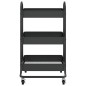 vidaXL 3-Etagen-Wagen Schwarz 43x34x79 cm Stahl vidaXL 3-Etagen-Wagen Schwarz 43x34x79 cm Stahl