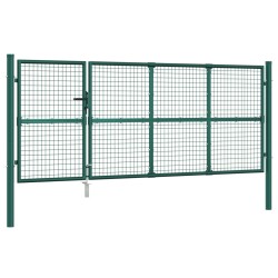 vidaXL Mesh-Gartentor Grün 350x175 cm Verzinkter Stahl