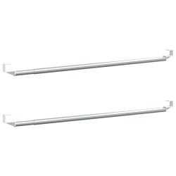 Gardinenstangen 2 Stk. Weiß und Silbern 40-60 cm Aluminium