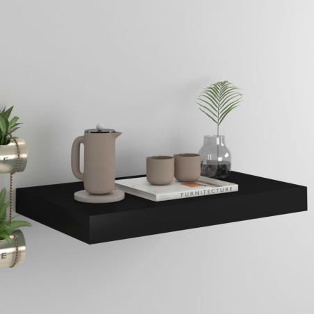 vidaXL Schwebendes Wandregal Schwarz 40x23x3,8 cm MDF