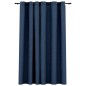 vidaXL Verdunkelungsvorhang mit Ösen Leinenoptik Blau 290x245 cm