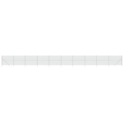 vidaXL Maschendrahtzaun mit Bodenhülsen Silbern 1,6x25 m
