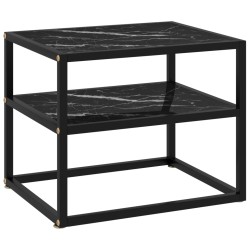 vidaXL Konsolentisch Schwarz 50x40x40 cm Hartglas
