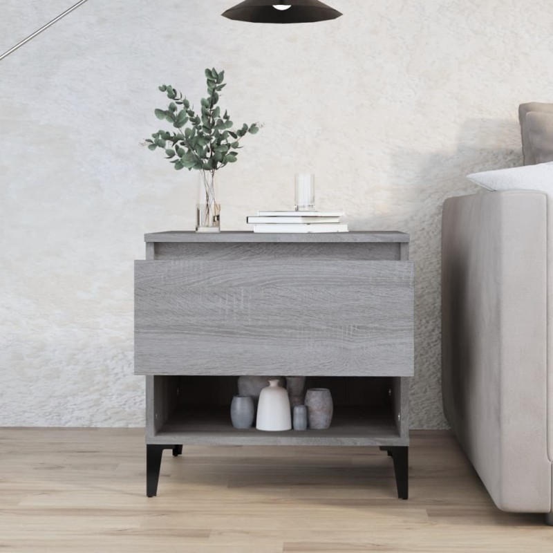 vidaXL Beistelltisch Grau Sonoma 50x46x50 cm Holzwerkstoff vidaXL Beistelltisch Grau Sonoma 50x46x50 cm Holzwerkstoff