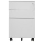 vidaXL Aktenschrank mit Rollen Hellgrau 39x45x60 cm Stahl vidaXL Aktenschrank mit Rollen Hellgrau 39x45x60 cm Stahl