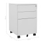 vidaXL Aktenschrank mit Rollen Hellgrau 39x45x60 cm Stahl vidaXL Aktenschrank mit Rollen Hellgrau 39x45x60 cm Stahl