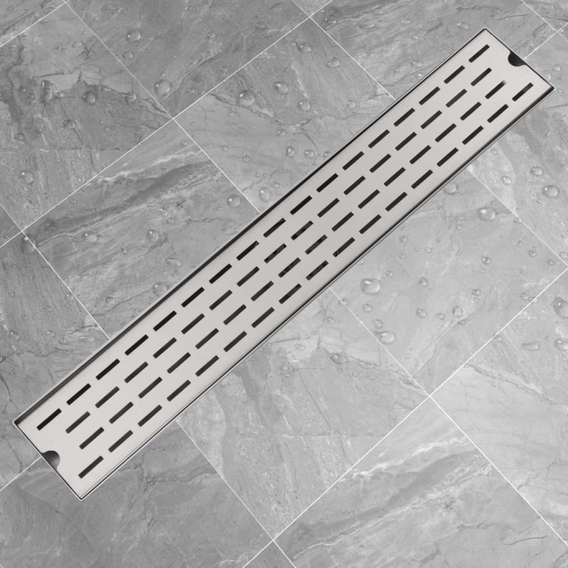 vidaXL Gerade Duschrinne Linien 730x140 mm Edelstahl vidaXL Gerade Duschrinne Linien 730x140 mm Edelstahl
