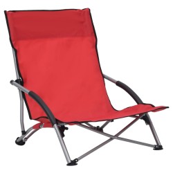 vidaXL Klappbare Strandstühle 2 Stk. Rot Stoff