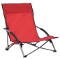 vidaXL Klappbare Strandstühle 2 Stk. Rot Stoff vidaXL Klappbare Strandstühle 2 Stk. Rot Stoff
