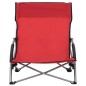 vidaXL Klappbare Strandstühle 2 Stk. Rot Stoff vidaXL Klappbare Strandstühle 2 Stk. Rot Stoff