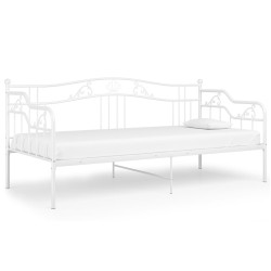 vidaXL Schlafsofa Bettgestell Weiß Metall 90x200 cm
