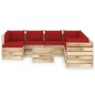 vidaXL 9-tlg. Garten-Lounge-Set mit Kissen Grün Imprägniertes Holz vidaXL 9-tlg. Garten-Lounge-Set mit Kissen Grün Imprägniertes Holz