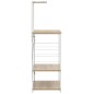 vidaXL Mikrowellenregal Weiß Eiche-Optik 60x39,6x123 cm Holzwerkstoff vidaXL Mikrowellenregal Weiß Eiche-Optik 60x39,6x123 cm Holzwerkstoff