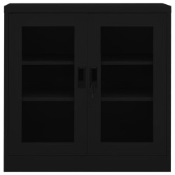 vidaXL Büroschrank Schwarz 90x40x90 cm Stahl 