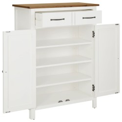 vidaXL Schuhschrank 76x37x105 cm Eiche Massivholz