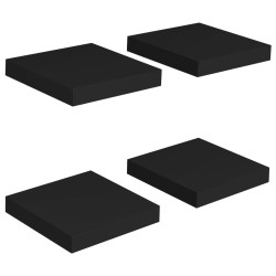 vidaXL Schwebende Wandregale 4 Stk. Schwarz 23x23,5x3,8cm MDF