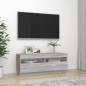 vidaXL TV-Schrank mit LED-Leuchten Grau Sonoma 100x35x40 cm vidaXL TV-Schrank mit LED-Leuchten Grau Sonoma 100x35x40 cm