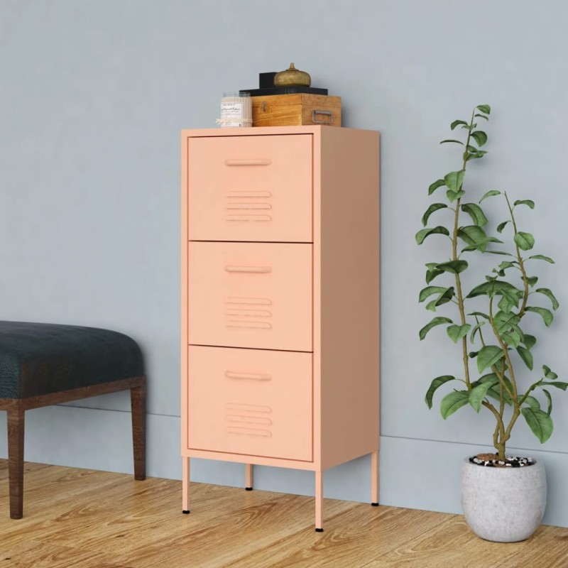 vidaXL Lagerschrank Rosa 42,5x35x101,5 cm Stahl vidaXL Lagerschrank Rosa 42,5x35x101,5 cm Stahl