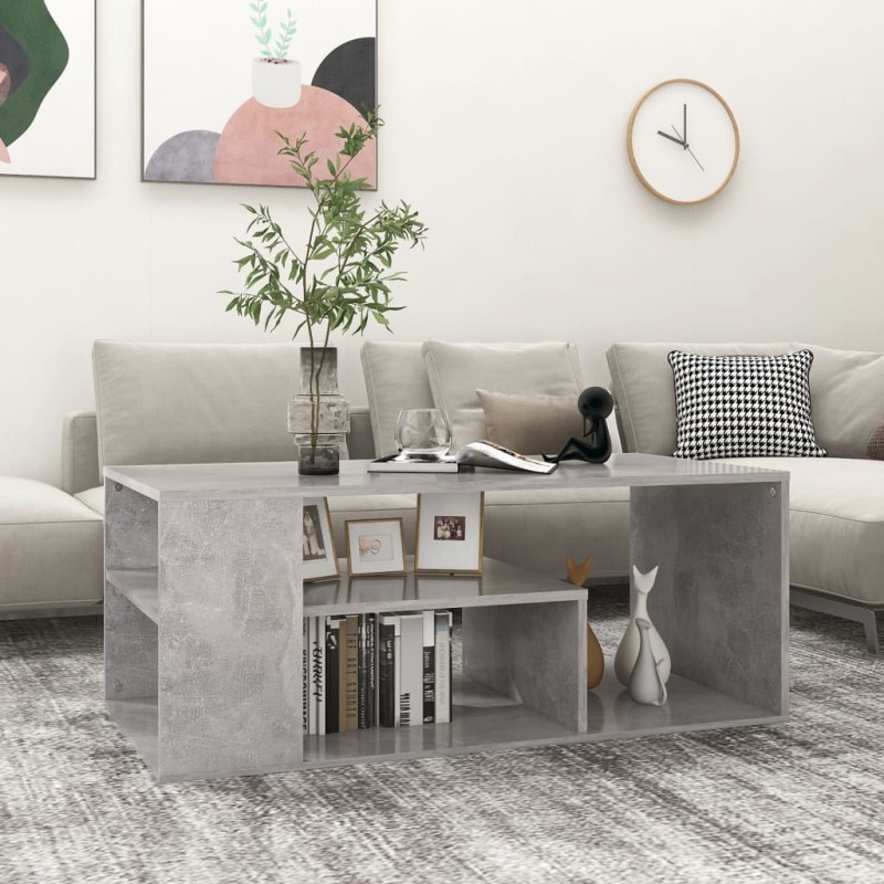 vidaXL Couchtisch Betongrau 100x50x40 cm Holzwerkstoff vidaXL Couchtisch Betongrau 100x50x40 cm Holzwerkstoff