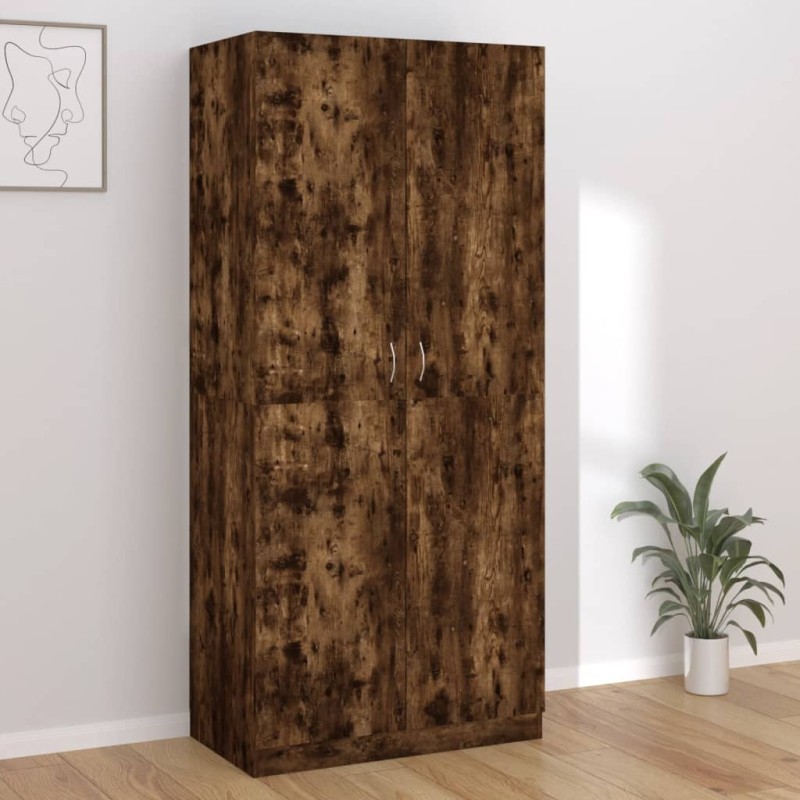 vidaXL Kleiderschrank Räuchereiche 90x52x200 cm Holzwerkstoff vidaXL Kleiderschrank Räuchereiche 90x52x200 cm Holzwerkstoff