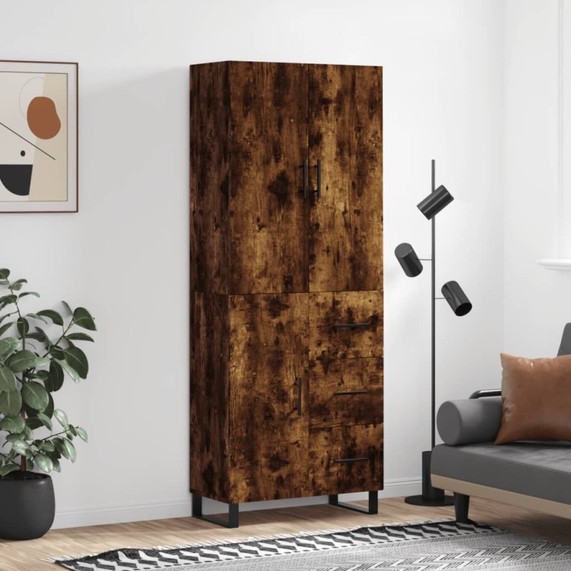 vidaXL Highboard Räuchereiche 69,5x34x180 cm Holzwerkstoff vidaXL Highboard Räuchereiche 69,5x34x180 cm Holzwerkstoff