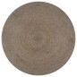 vidaXL Teppich Handgefertigt Jute Rund 90 cm Grau vidaXL Teppich Handgefertigt Jute Rund 90 cm Grau