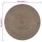 vidaXL Teppich Handgefertigt Jute Rund 90 cm Grau vidaXL Teppich Handgefertigt Jute Rund 90 cm Grau
