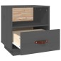 vidaXL Nachttisch Grau 40x34x45 cm Massivholz Kiefer vidaXL Nachttisch Grau 40x34x45 cm Massivholz Kiefer