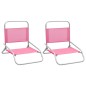 vidaXL Klappbare Strandstühle 2 Stk. Rosa Stoff vidaXL Klappbare Strandstühle 2 Stk. Rosa Stoff