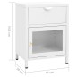 vidaXL Nachttisch Weiß 40x30x54,5 cm Stahl und Glas  