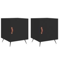 vidaXL Nachttische 2 Stk. Schwarz 40x40x50 cm Holzwerkstoff