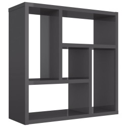 vidaXL Wandregal Hochglanz-Grau 45,1x16x45,1 cm Holzwerkstoff