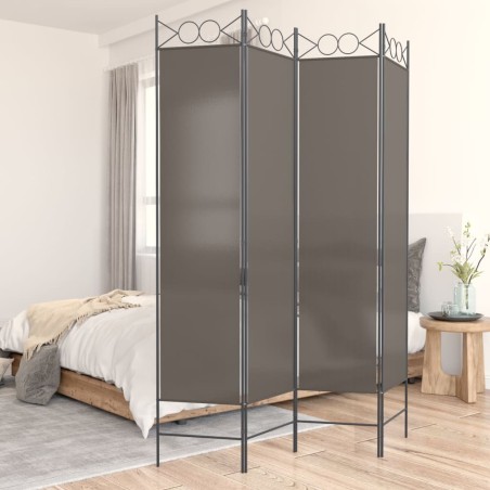 vidaXL 4-tlg. Paravent Anthrazit 160x220 cm Stoff