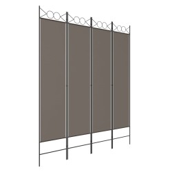 vidaXL 4-tlg. Paravent Anthrazit 160x220 cm Stoff