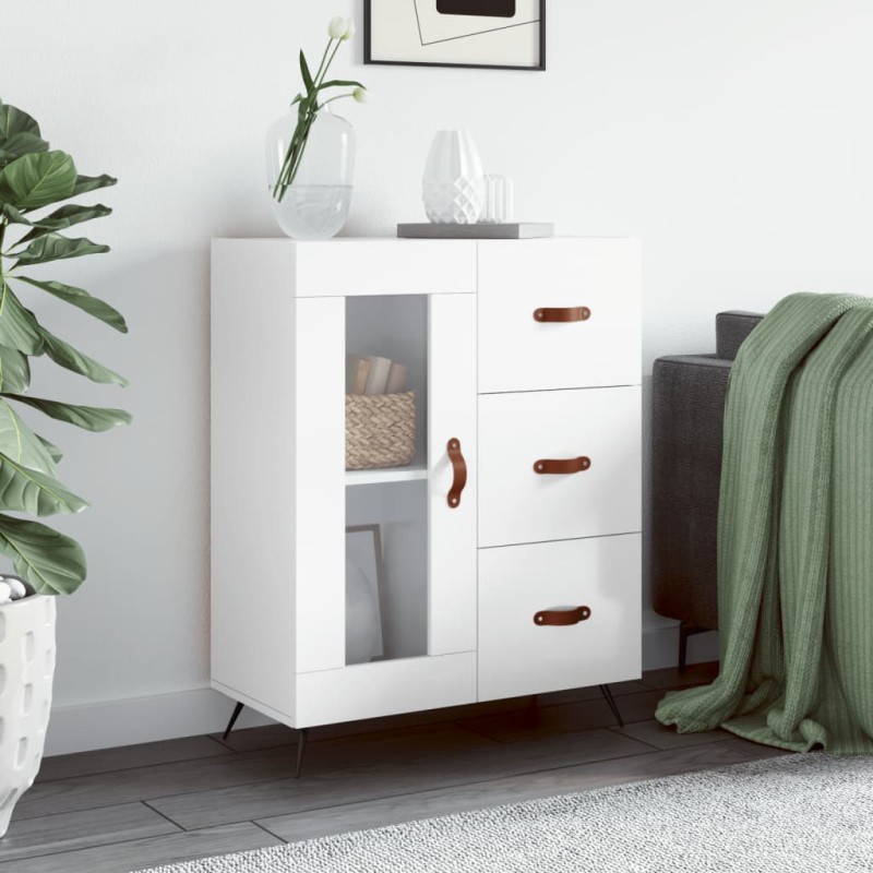 vidaXL Sideboard Hochglanz-Weiß 69,5x34x90 cm Holzwerkstoff vidaXL Sideboard Hochglanz-Weiß 69,5x34x90 cm Holzwerkstoff