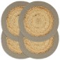 vidaXL Tischsets 4 Stk. Natur und Grau 38 cm Jute und Baumwolle vidaXL Tischsets 4 Stk. Natur und Grau 38 cm Jute und Baumwolle