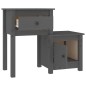 vidaXL Nachttische 2 Stk. Grau 79,5x38x65,5 cm Massivholz Kiefer vidaXL Nachttische 2 Stk. Grau 79,5x38x65,5 cm Massivholz Kiefer