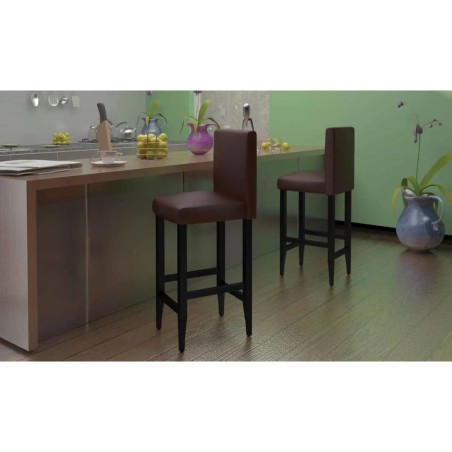 vidaXL Barshocker 6 Stk. Braun Kunstleder 