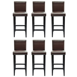 vidaXL Barshocker 6 Stk. Braun Kunstleder 