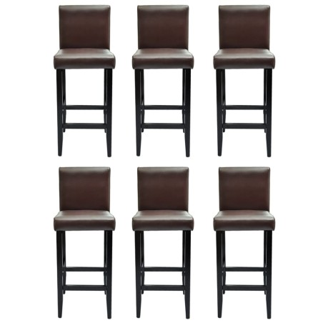 vidaXL Barshocker 6 Stk. Braun Kunstleder 