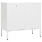 vidaXL Sideboard Weiß 75x35x70 cm Stahl und Hartglas vidaXL Sideboard Weiß 75x35x70 cm Stahl und Hartglas